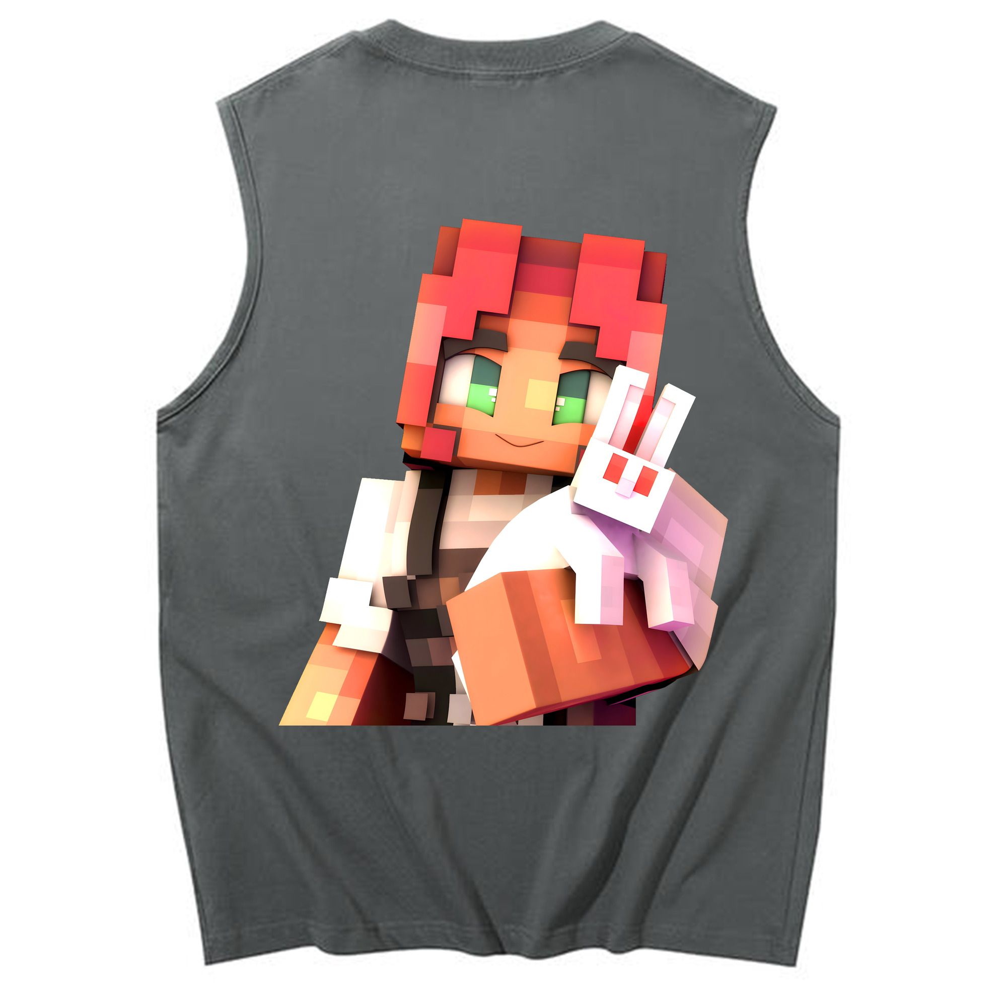 （画像用） マインクラフト ブロックの世界 Minecraft MC Block world コットン100％タンクトップ（背面プリント）